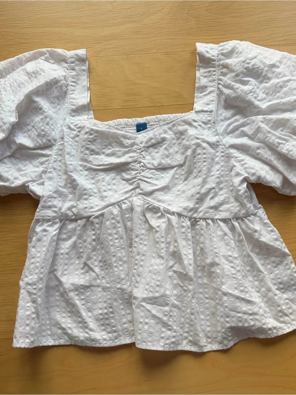 Old Navy White Square-Neck Peplum Blouse